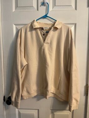 Orvis Cream Button Polo Sweatshirt